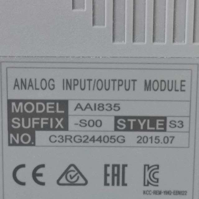 Yokogawa AAI835-S00 Analog I/O Module