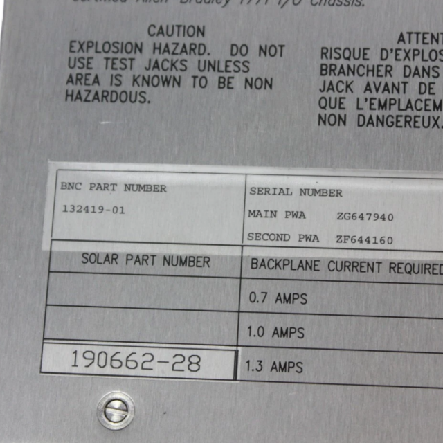Bently Nevada 132419-01 190662-28 Four Channel Monitor solar Turbines