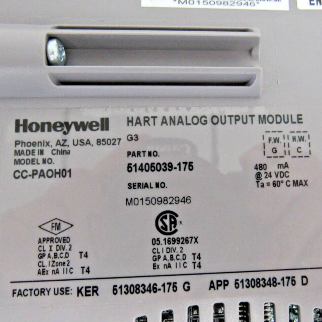 Honeywell CC-PAOH01 51405039-175 HART Analog Output Module