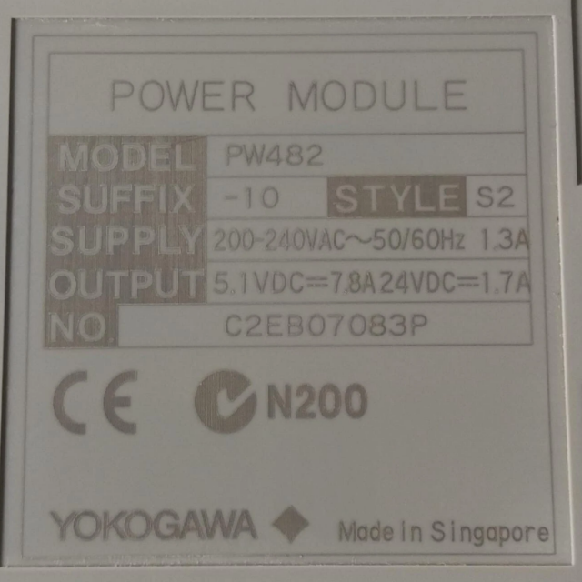 Yokogawa PW482-10 Power Supply Module