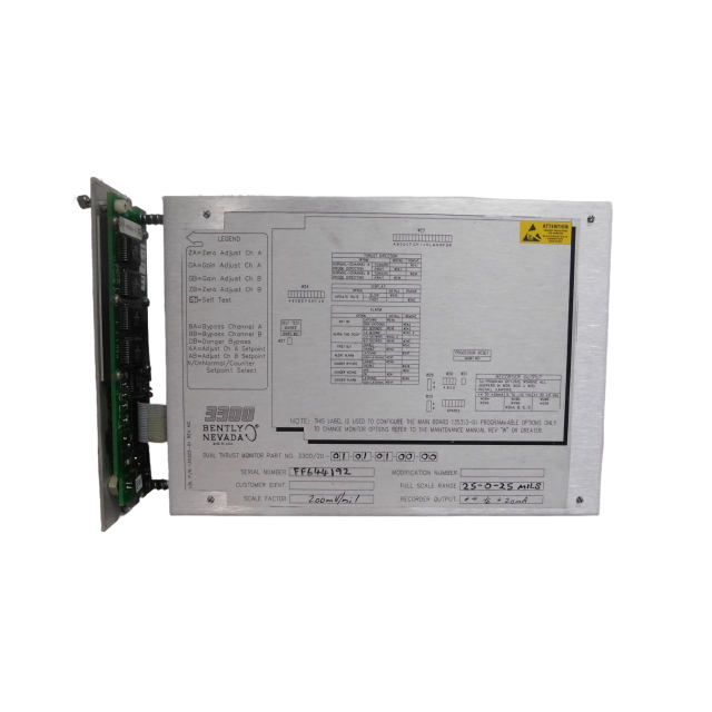 Bently Nevada 3300/20-01-01-01-00-00 DUAL THRUST MONITOR