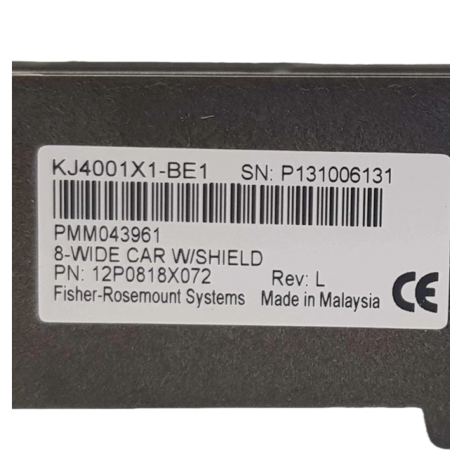 Emerson KJ4001X1-BE1 12P0818X072 I/O 8-WIDE CARRIER W/SHIELD BAR