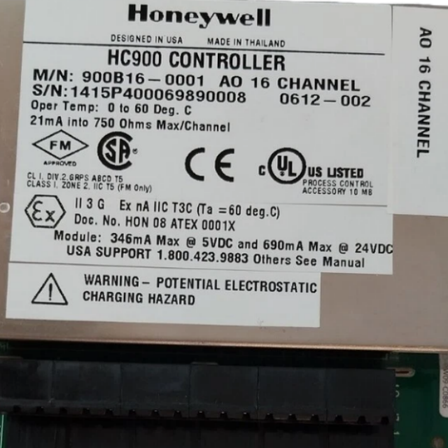 Honeywell 900B16-0001 16-channel analog output module