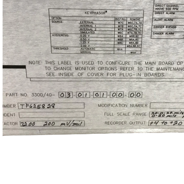 Bently Nevada 3300/40-03-01-01-00-00 ECCENTRICITY MONITOR