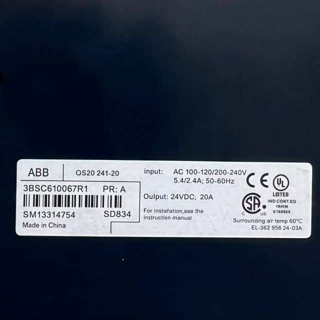 ABB SD834 3BSC610067R1 Power supply