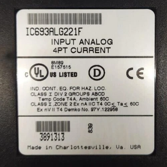 GE IC693ALG221 Analog Current Input Module