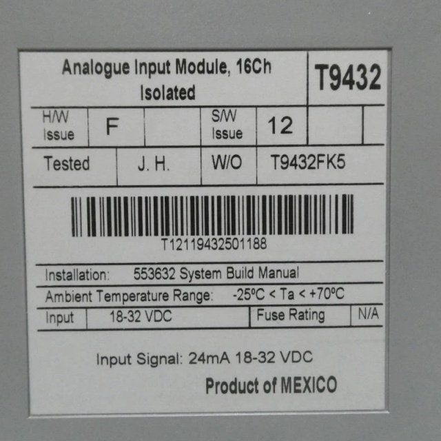 ICS TRIPLEX T9432 Analog Input Module