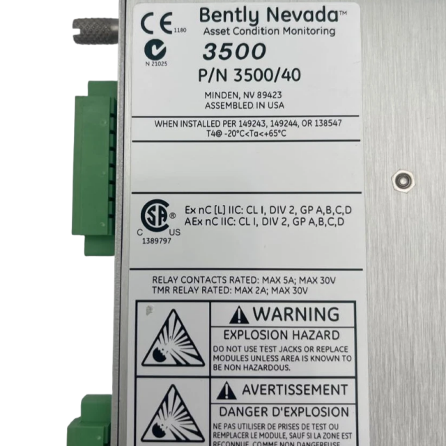 Bently Nevada 3500/40-01-00 125680-01 MONITOR MODULE