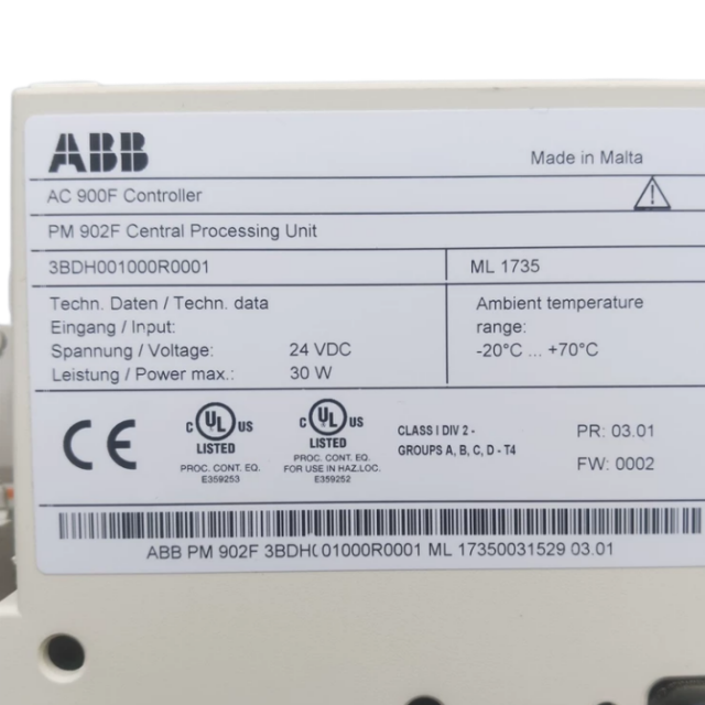 ABB PM902F 3BDH001000R0001 Central Processing Unit
