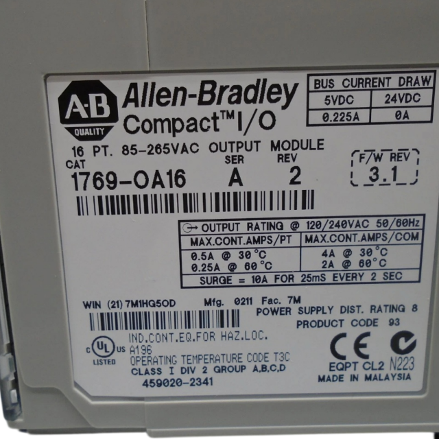 Allen Bradley 1769-OA16 Output Module