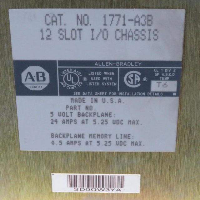 Allen Bradley 1771-A3B Ser B 12-slot I/O chassis