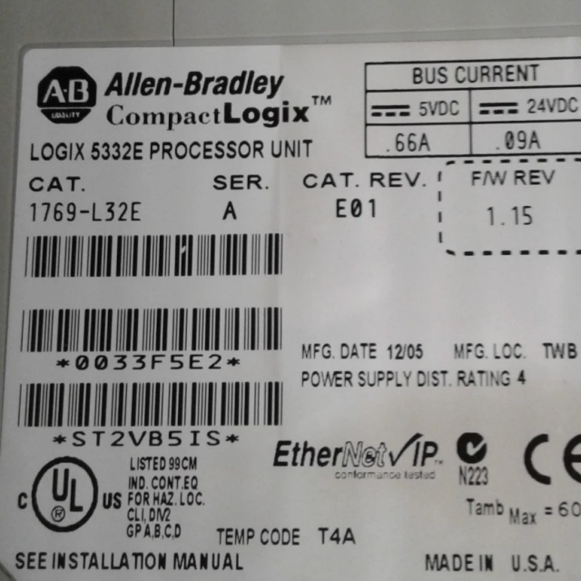Allen Bradley 1769-L32E CompactLogix Controller