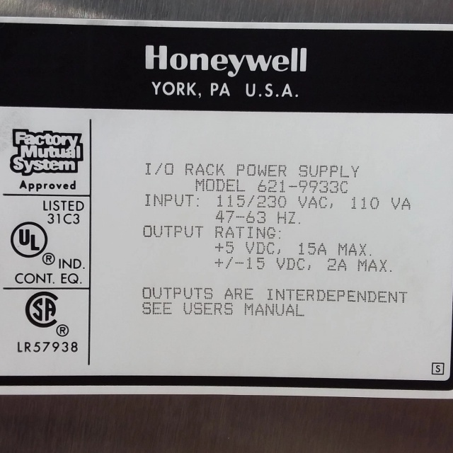 Honeywell 621-9933C 15A I/O Power Supply Module