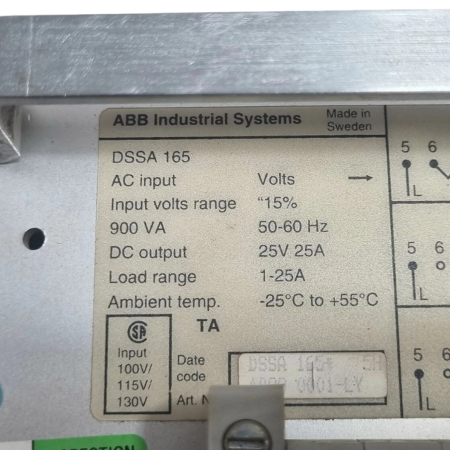 ABB DSSA165 48990001-LY Power Supply Unit