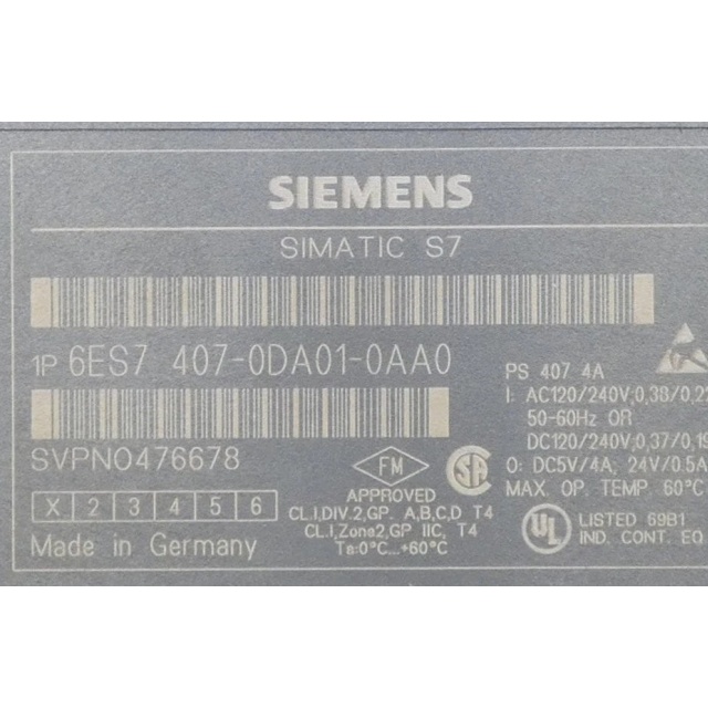 Siemens 6ES7407-0DA01-0AA0 Power supply module