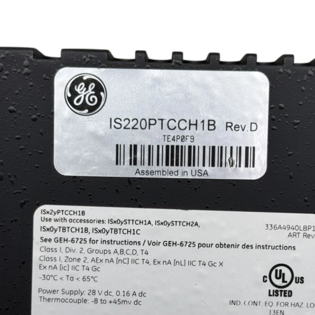 GE IS220PTCCH1B Speedtronic Turbine Controller