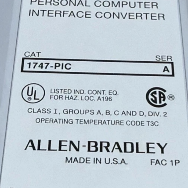 Allen Bradley 1747-PIC Personal Computer Interface Converter