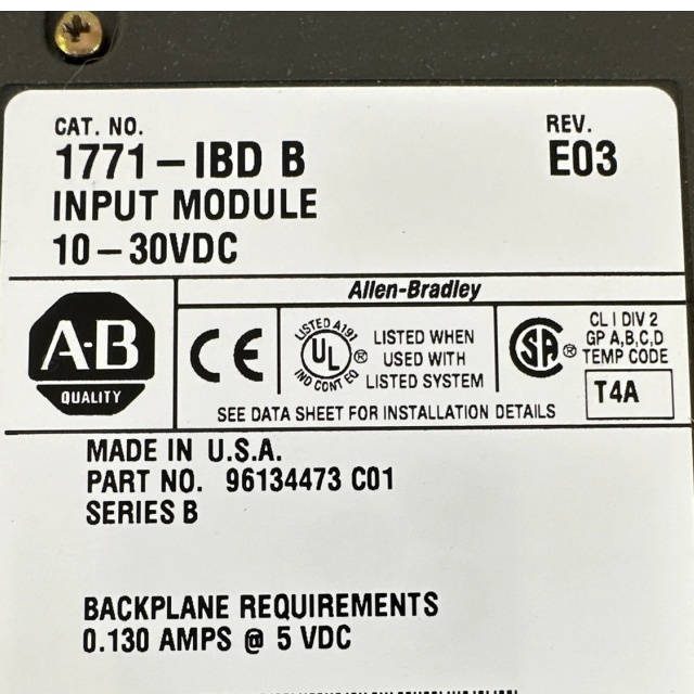 Allen Bradley 1771-IBD Input Module