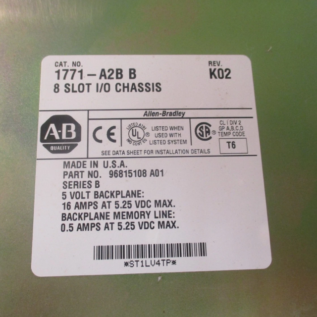 Allen Bradley 1771-A2B PLC rack