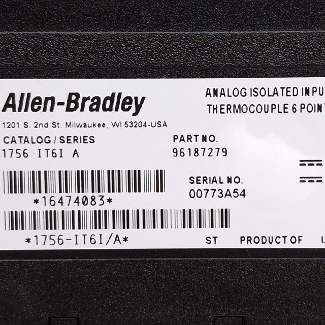 Allen Bradley 1756-IT6I ControlLogix analog input module