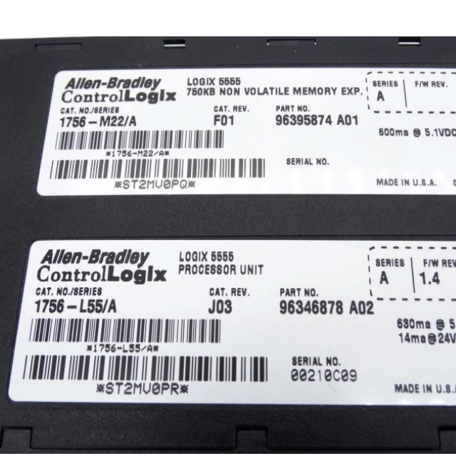 Allen Bradley 1756-L55M22 ControlLogix Processor Controller Module