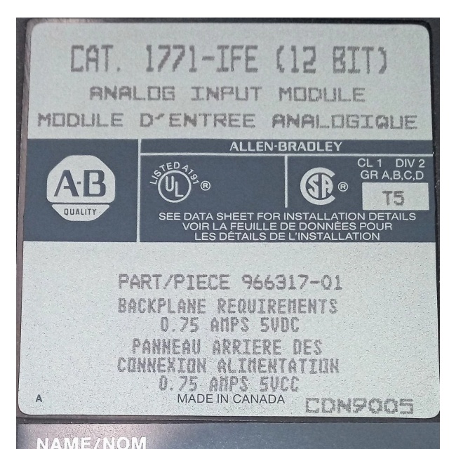 Allen Bradley 1771-IFE Analog Input Module