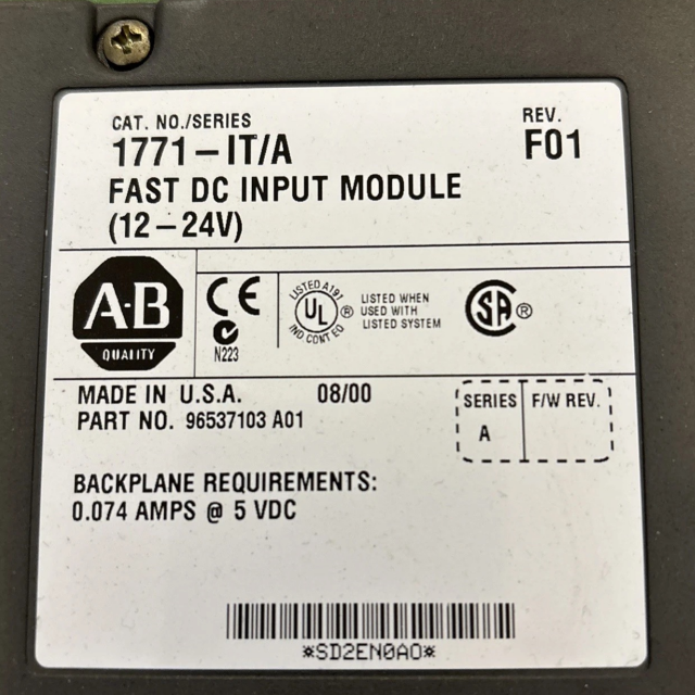 Allen Bradley 1771-IT fast-response DC input module