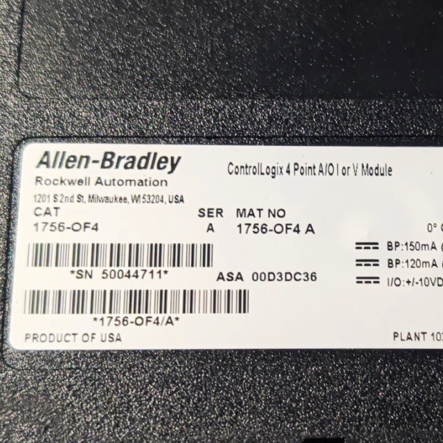 Allen Bradley 1756-OF4 ControlLogix analog output module