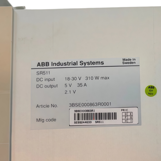 ABB SR511 3BSE000863R1 Power Supply